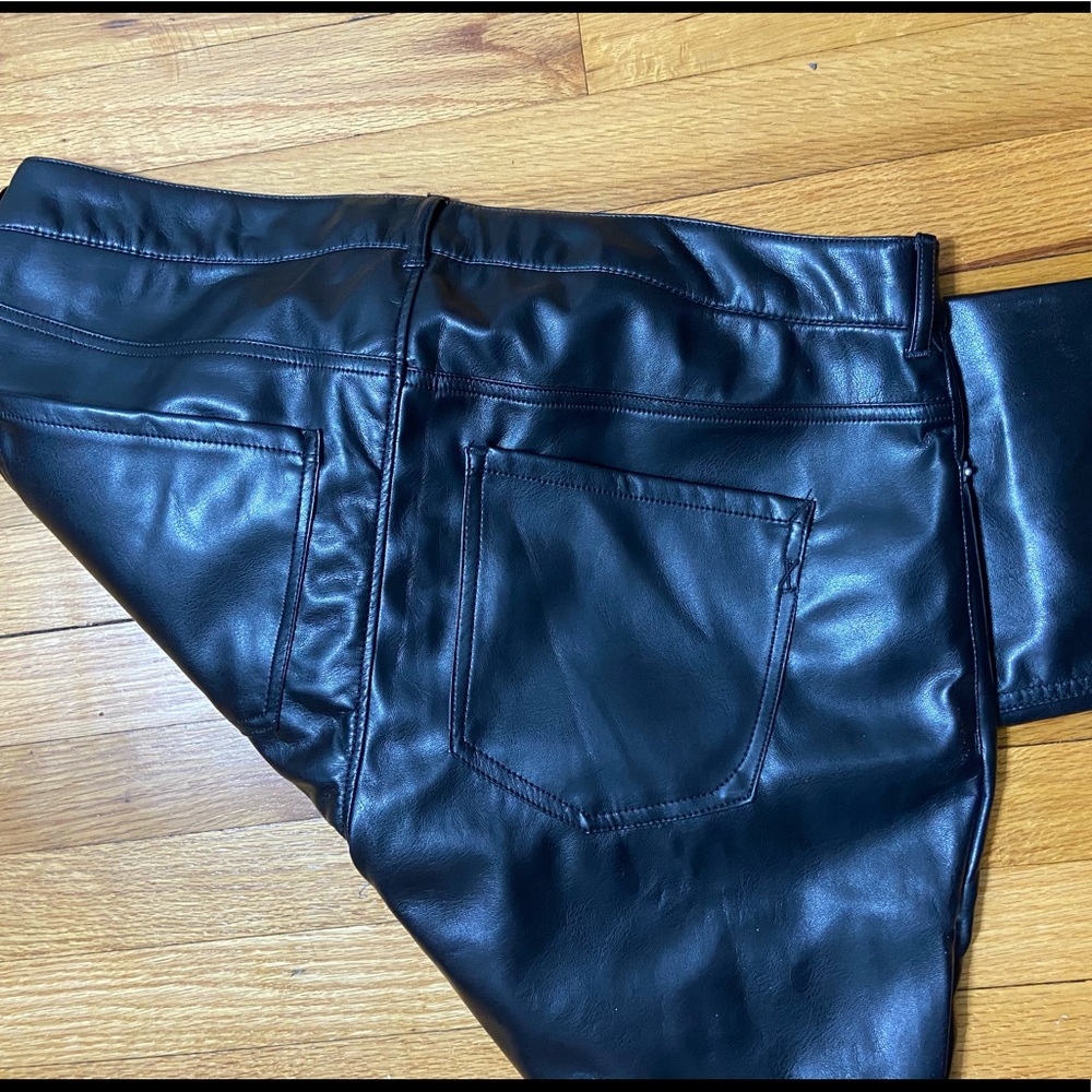 FAUX LEATHER HIGH RISE PANTS - Picture 2 of 4